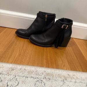 Circus by Sam Edelman Black Ankle Boots with Tassel and Buckle